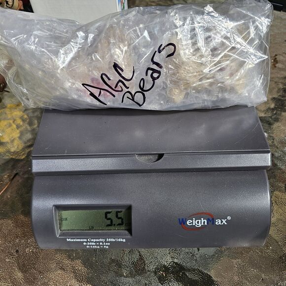 Vintage Ceramic Bear Figurine Set Of Two Holding Candy Canes 3"x 2.5" Minis - Picture 8 of 8